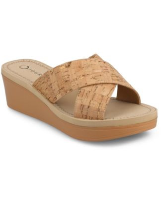 Journee Collection Women's Biara Crisscross Platform Wedge Sandals - Macy's | Macy's
