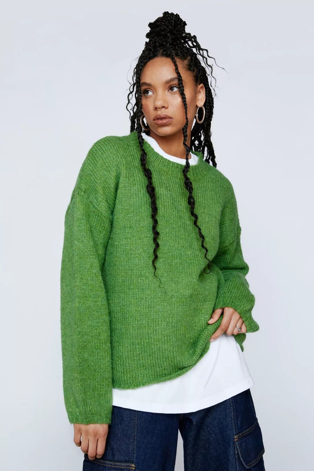 Oversized Crew Neck Sweater | Nasty Gal (US)