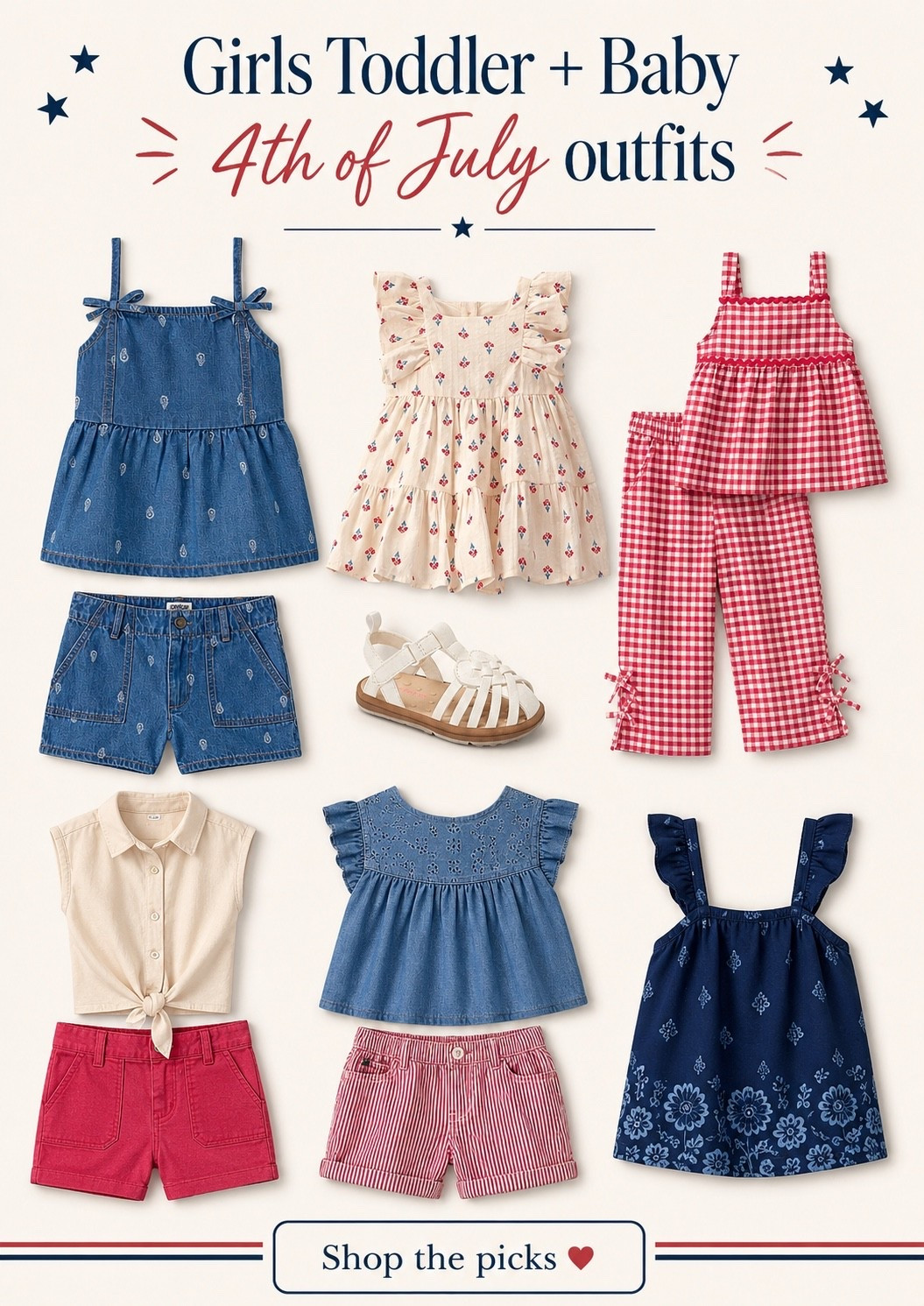 Carter’s has the sweetest baby girl and toddler girl 4th of July outfits, and they’re up to 60% off right now. I rounded up cute red, white, and blue finds for fireworks, BBQs, parades, family photos, and all the summer holiday plans. Think denim sets, gingham outfits, ruffle tops, sandals, and easy patriotic looks that are actually wearable after the 4th too.

#CartersFinds #BabyGirlOutfits #ToddlerGirlStyle #FourthOfJulyOutfits #MomFinds

#LTKSeasonal #LTKKids #LTKBaby