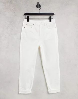 Topshop Mom tapered jeans in white | ASOS (Global)