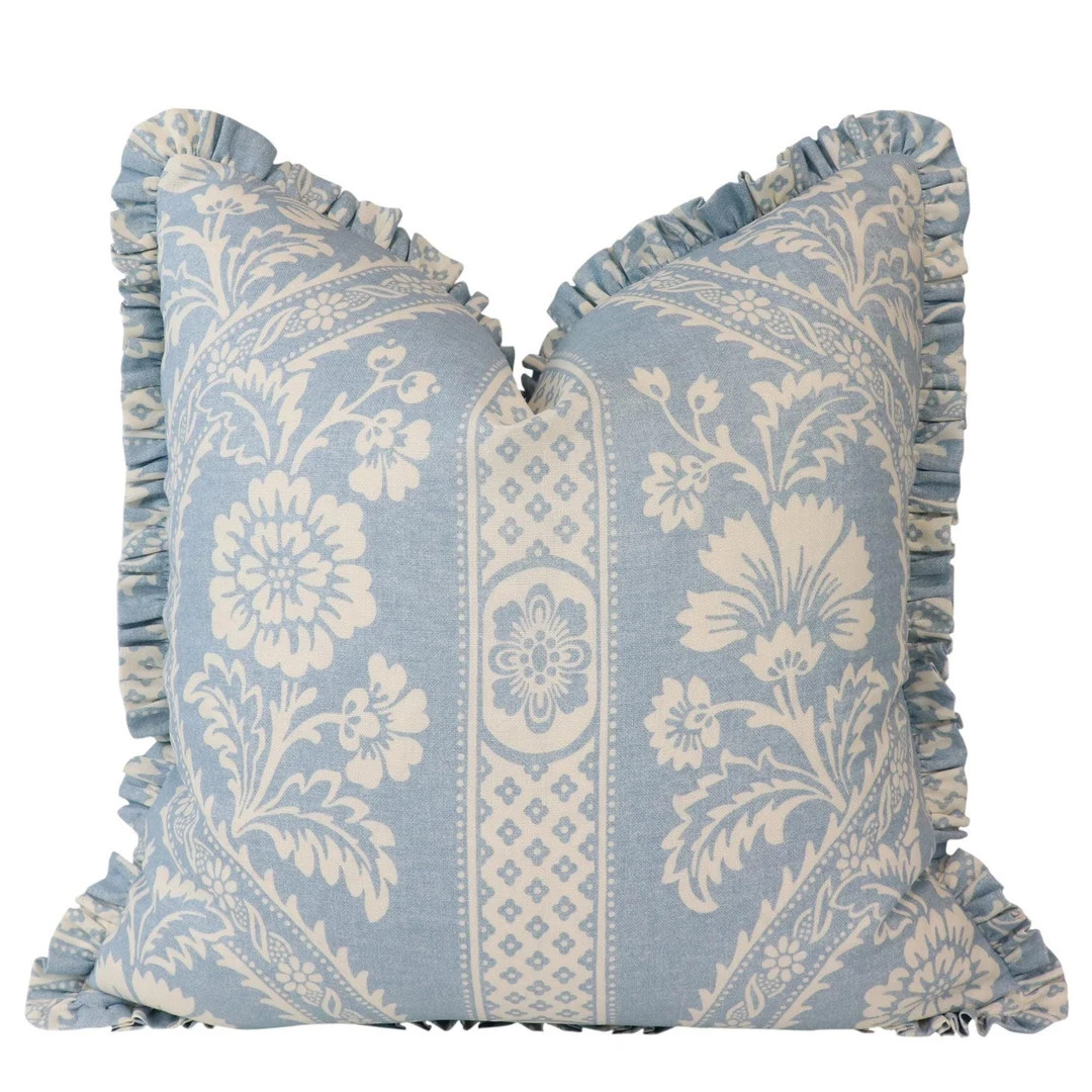 Schumacher Versailles pillow cover in Blue 176950 // Designer pillow cover //High end pillow cove... | Etsy (US)