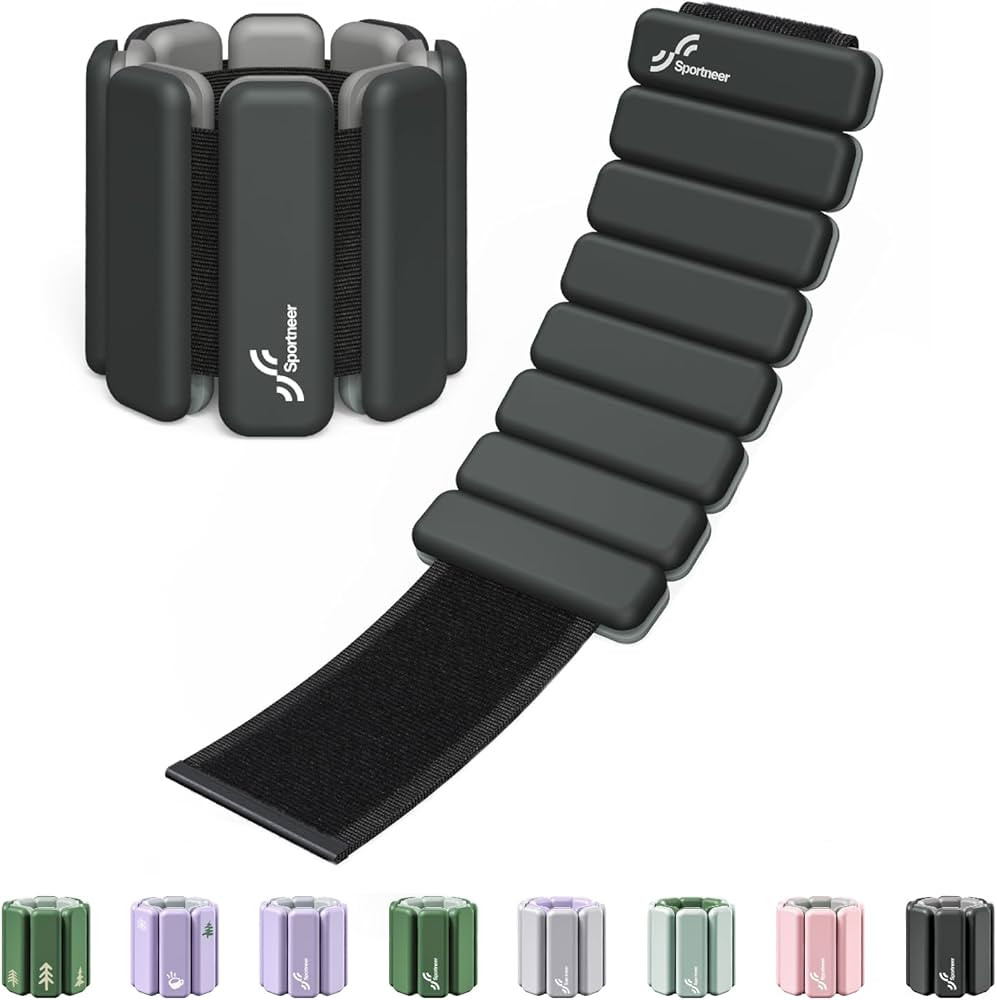 Sportneer Wrist & Ankle Weights - 1 Pair (1lb/2lb Each) | Adjustable Wearable Weights Silicone Wr... | Amazon (US)