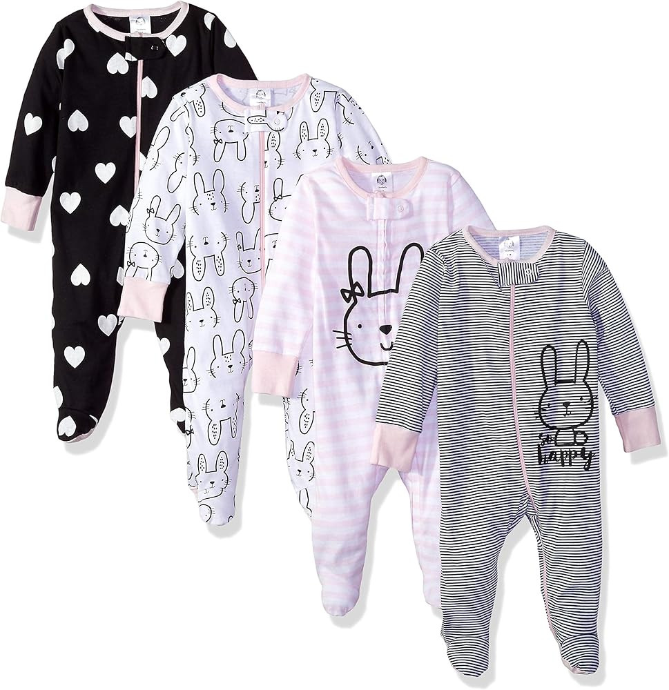Gerber Baby Girls' 4 Pack Sleep 'N Play Footie | Amazon (US)