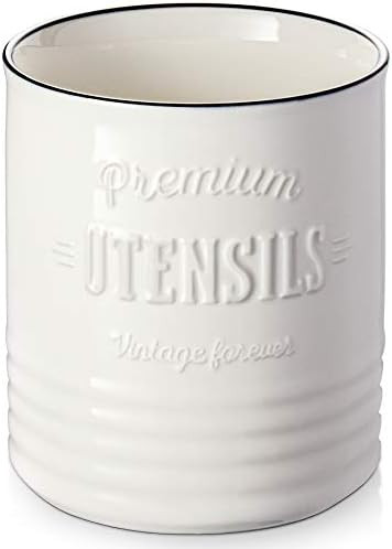 Amazon.com: DOWAN Kitchen Utensil Holder, 7.2″ Extra-Large Ceramic Stable Utensil Caddy, Rustic... | Amazon (US)