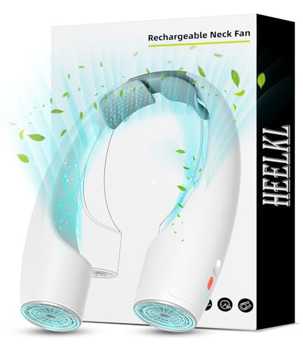 Heelkl AI Neck Fan, 4 Speeds Adjustable Portable Personal Fan Rechargeable, 4000 mAh Battery Faster Cooling Wearable Fan, Ultra Quiet for Home, Office, Travel, Outdoor | Amazon (US)