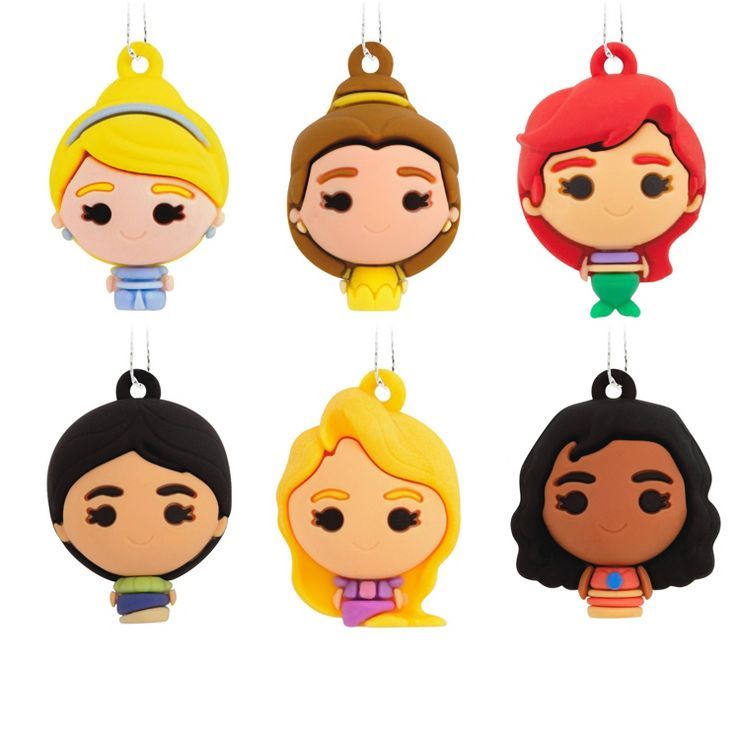Hallmark Disney Princess 6pc Mini Christmas Tree Ornament Set | Target