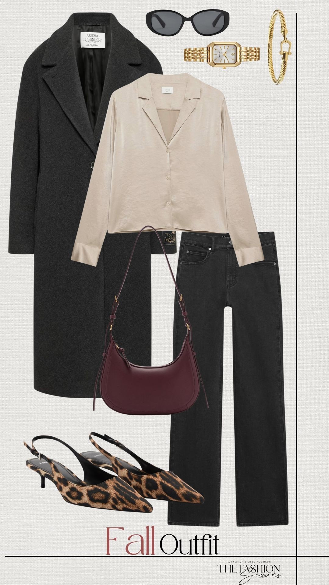 Fall Outfit | Satin Shirt | Black Jeans | Leopard Print Kitten Heels | Shoulder Bag | Long Coat |

#LTKShoeCrush #LTKStyleTip #LTKSeasonal