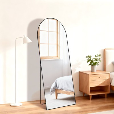 ELJGET 56"x15" Arch Full Length Mirror, Full Body Standing Mirror Floor Mirrors,black | Target