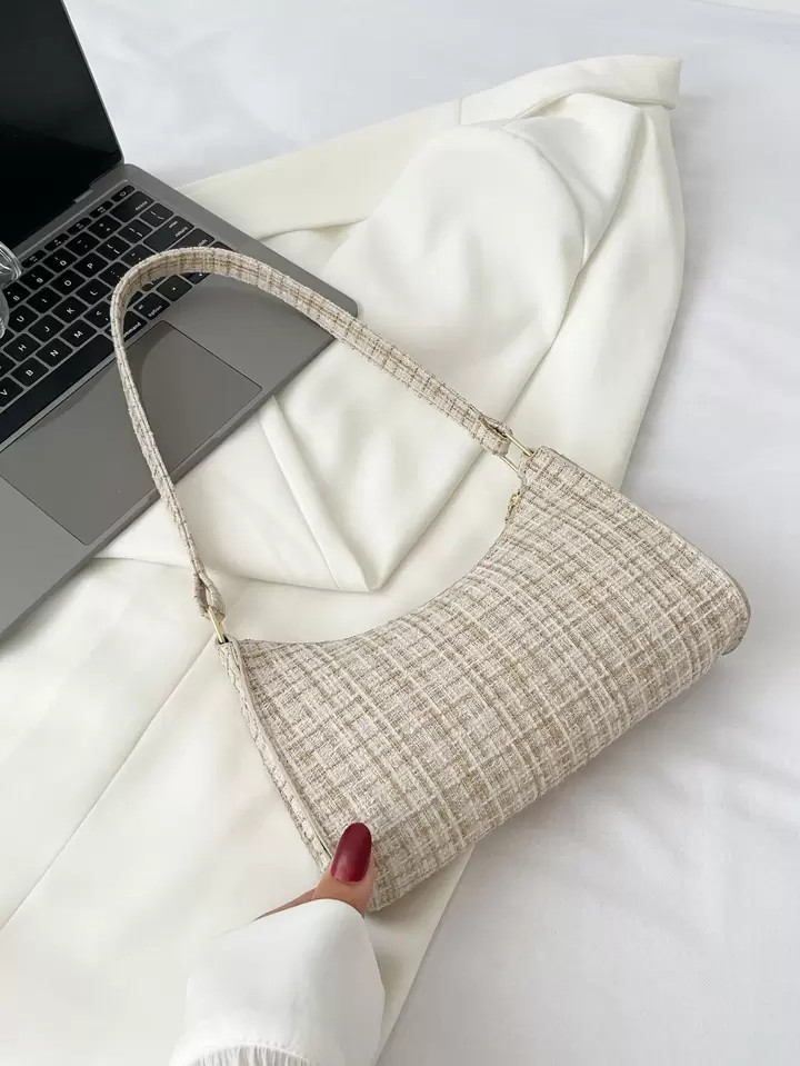 Plaid Pattern Bag Handbag,Shoulder Bag Minimalist,Casual Lightweight,Portable For Women, Rookies ... | SHEIN