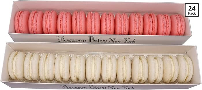 Macarons - Pink and White French Macarons, Gourmet Cookie Gift Box, Macaroon | Amazon (US)