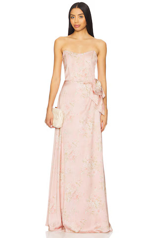 Cecilia Gown in Light Pink Tapestry Rose | Revolve Clothing (Global)