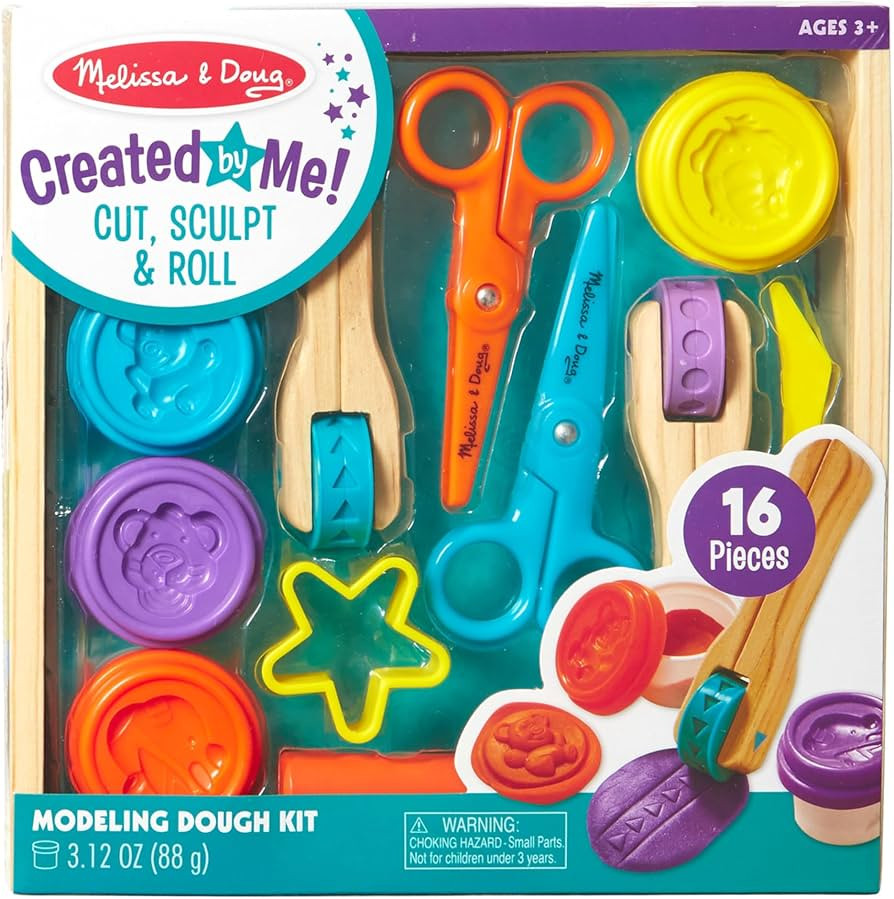Melissa & Doug Created by Me! Cut, Sculpt, and Roll Modeling Dough Kit With 8 Tools and 4 Colors ... | Amazon (US)