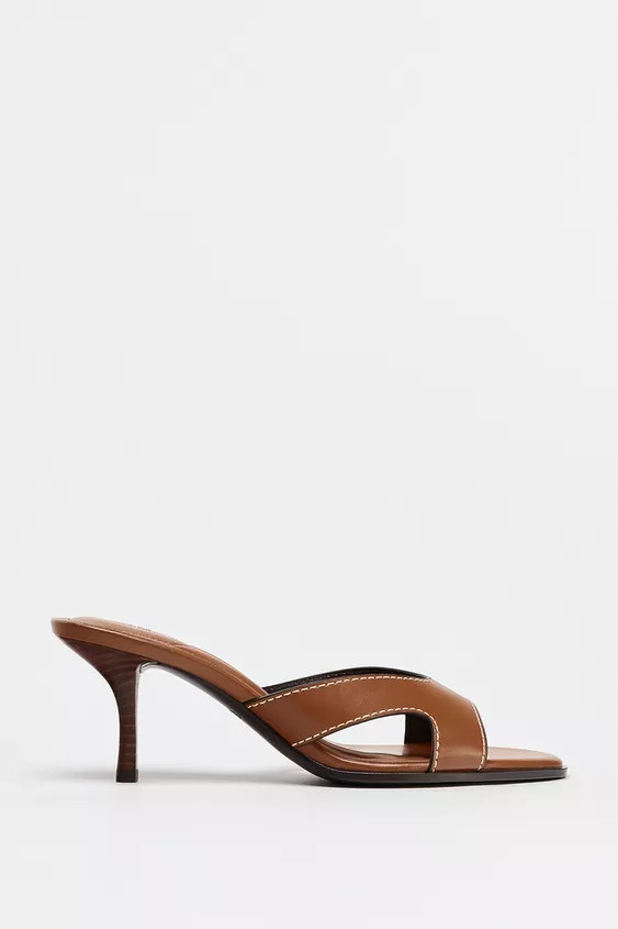 HIGH-HEEL SANDALS WITH TOPSTITCHING | Zara UK