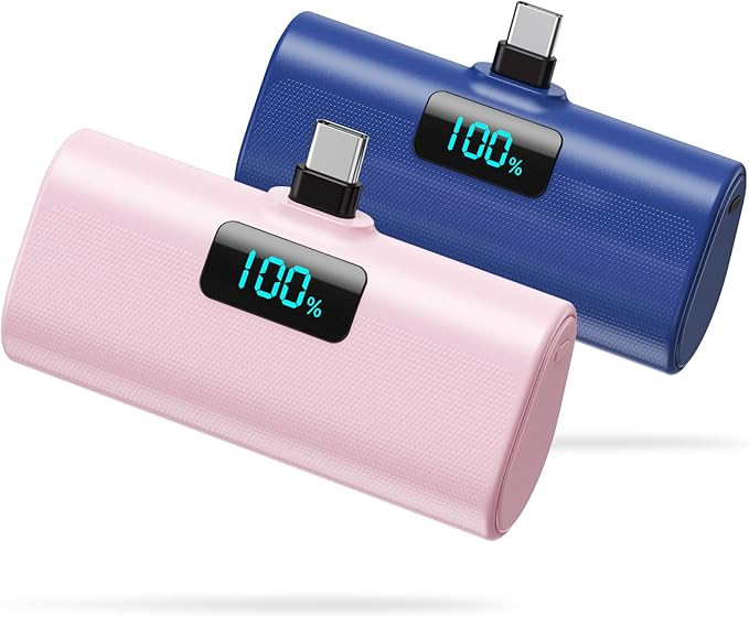 [2-Pack]Portable Charger for iPhone 16/15 Series,5200mAh PD USB C Power Bank Built-in USB-C Conne... | Amazon (US)