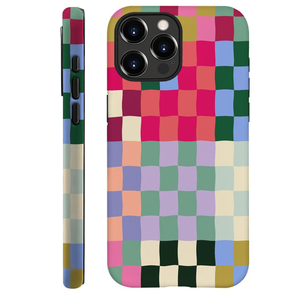 SEized Case Compatible with for iPhone 16 Pro,Colorful Checkerboard Phone Case for Girl Women Boy... | Amazon (US)