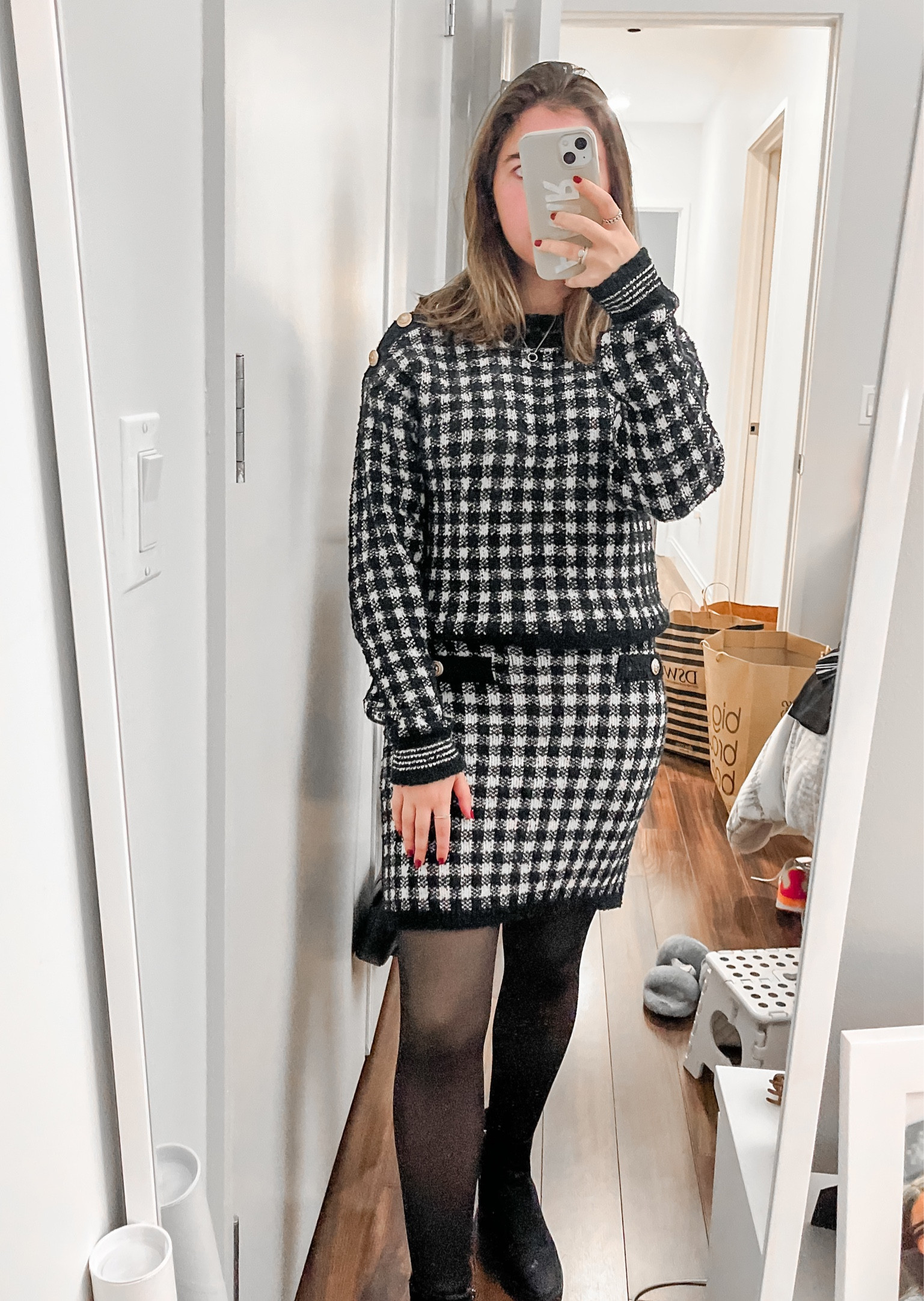 Business casual sweater and matching skirt! 🖤 #matchingset #workwear 

#LTKSeasonal #LTKworkwear