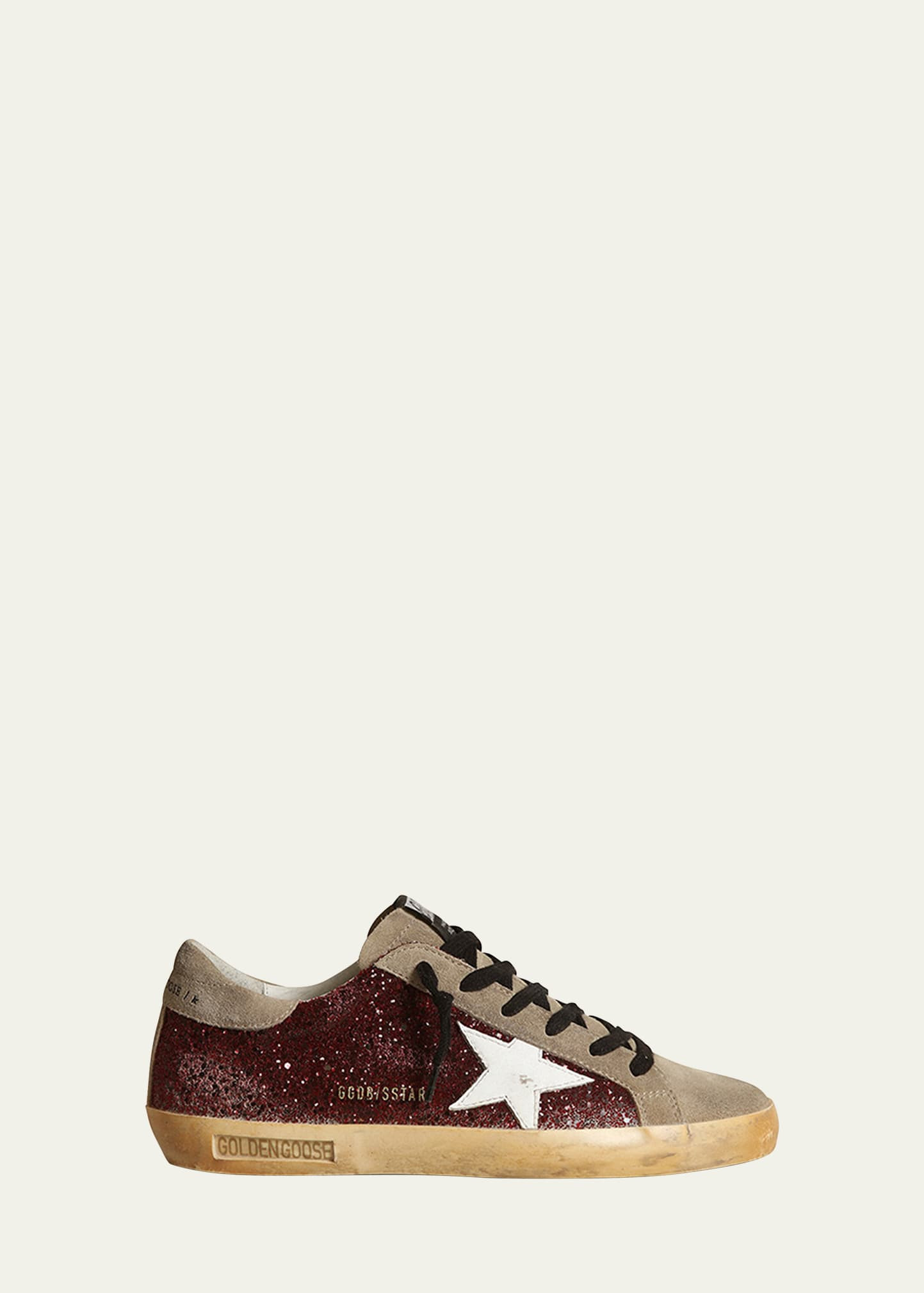Golden Goose Superstar Leather Glitter Low-Top Sneakers | Bergdorf Goodman