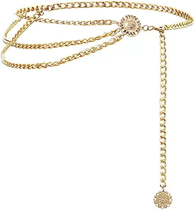 Eyraevor Women Long Tassel Waist Chain Belt Multilayer Body Belly Chain for Dress | Amazon (US)