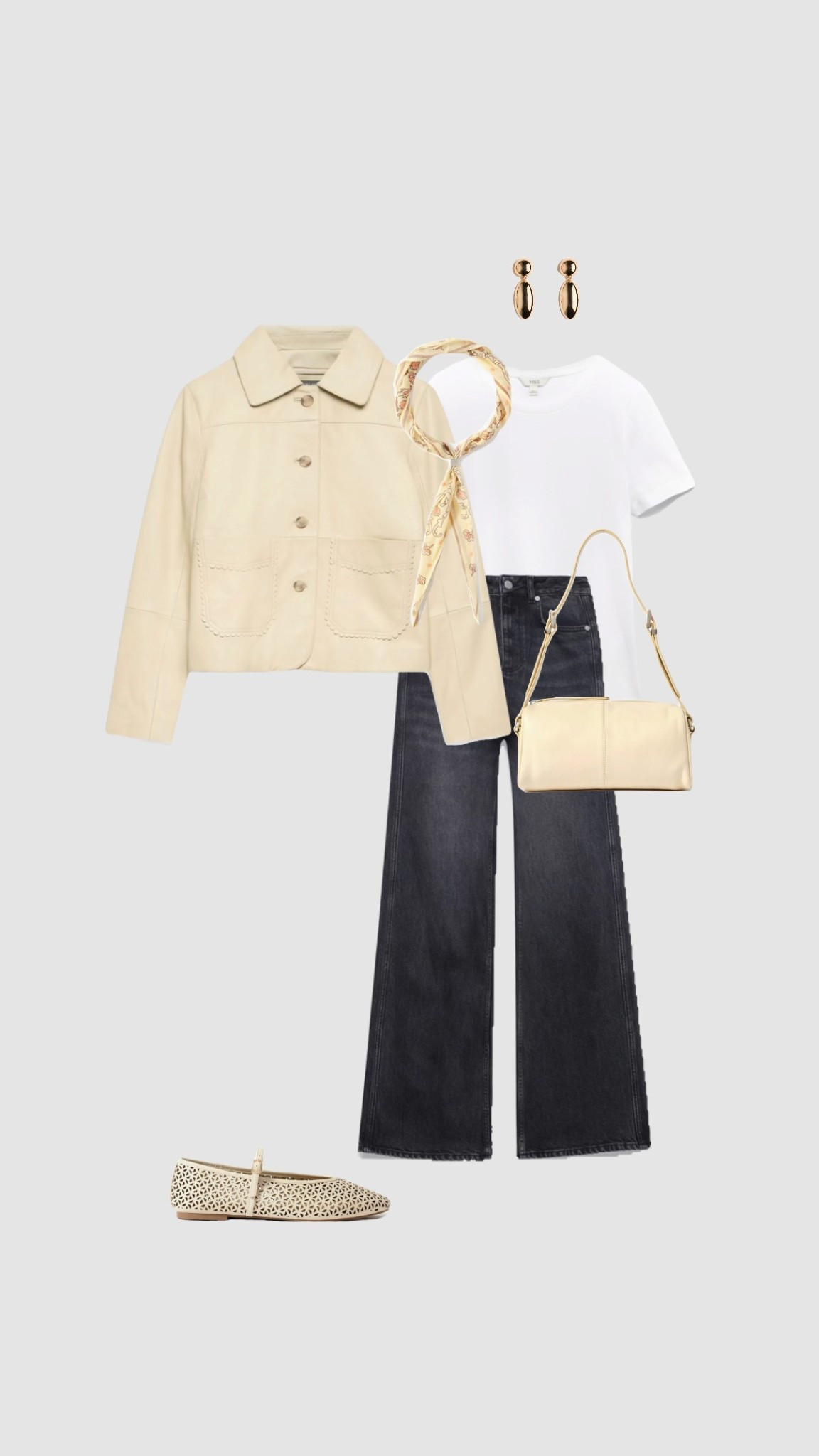 Get 15% off Charles & Keith with code COMAMBW15JESSIE✨
(must be logged into your account for the discount to apply) 
Dreaming of spring outfits 🌼🌿 

Butter Yellow Leather Jacket, White T-Shirt, High Waisted Black Straight Leg Jeans & Ballet Flats Smart Casual Outfit ✨

• city break outfits date night outfit smart casual relaxed glamour transitional outfits •

#LTKuk #LTKjeans #LTKdatenight