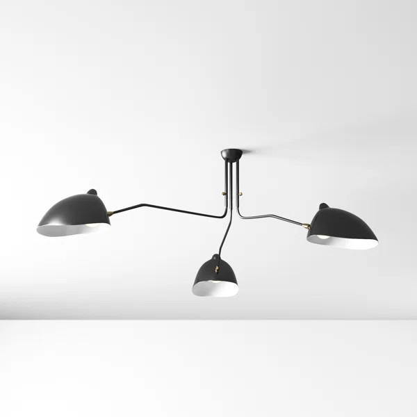 Whit 3 - Light Sputnik Modern Linear Semi Flush Mount | Wayfair North America