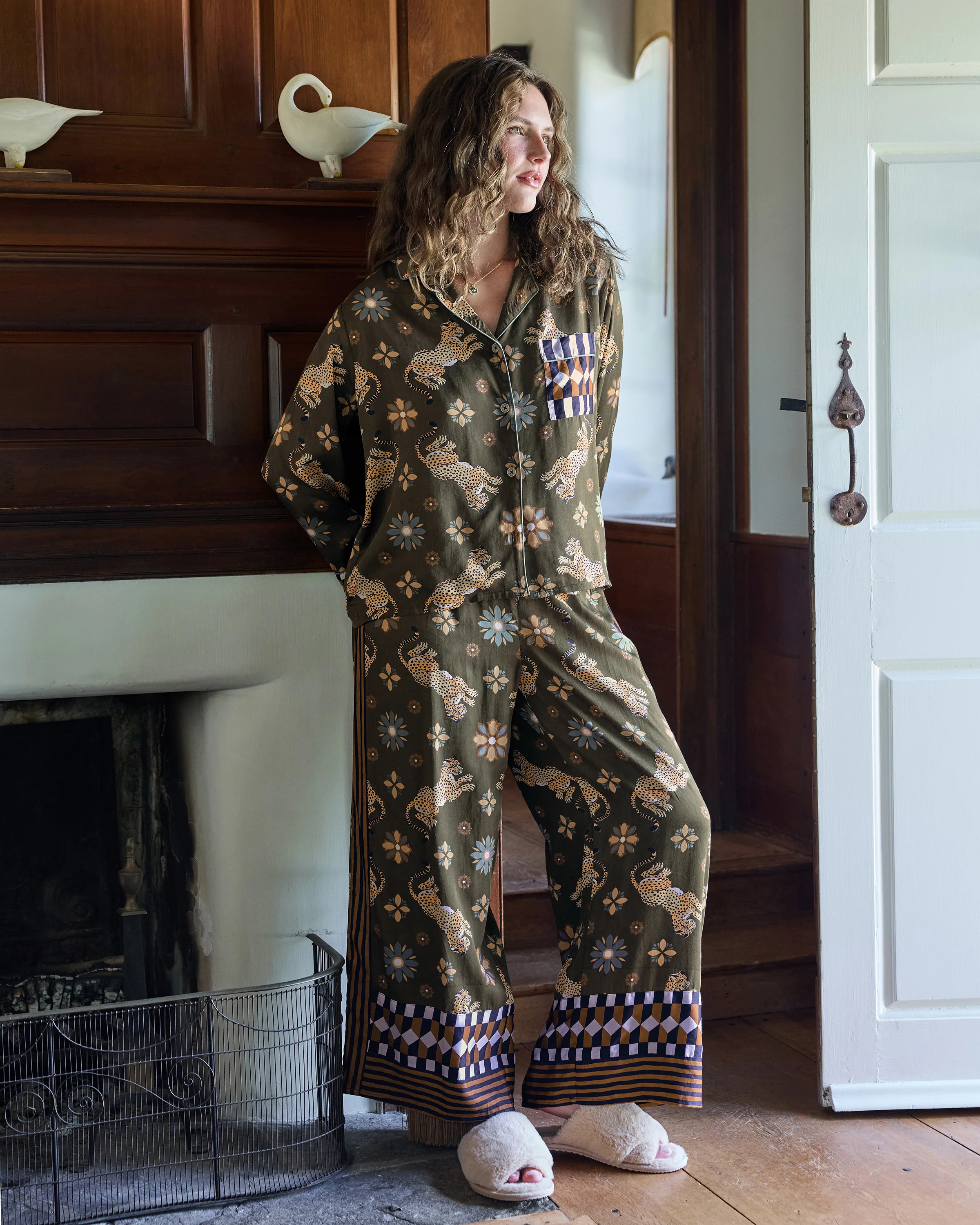 Bagheera Kaleidoscope - Eco Satin Rittenhouse Set - Olive | Printfresh