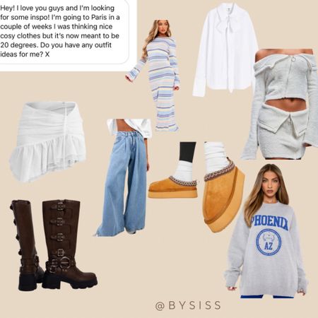 Some styling inspo for these sunny autumn days.. what we would pack and wear..

Plt, boohoo, pretty little thing, dupe uggs, biker boots, wide leg jeans, autumn styles , styling ideas 

#LTKstyletip #LTKtravel #LTKfindsunder50