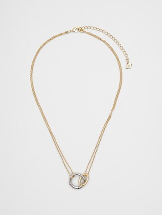 Mixed Metal Interlock Necklace | Banana Republic Factory