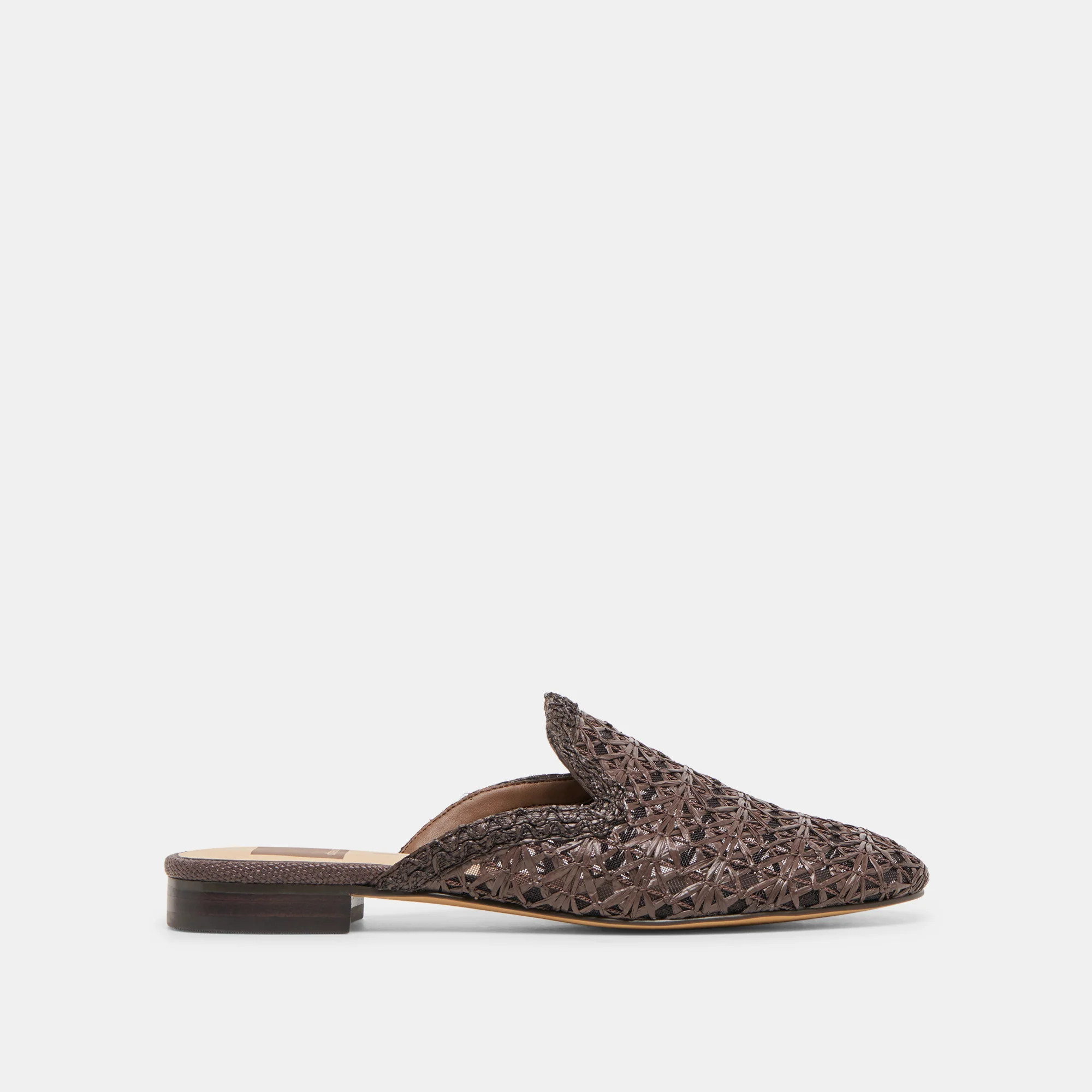 Kirt Flats Chocolate Cross Hatch Raffia | DolceVita.com