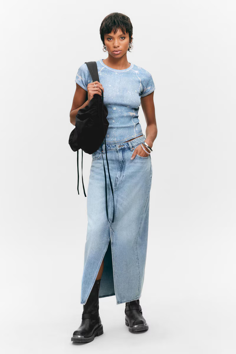 Midi denim skirt | Weekday