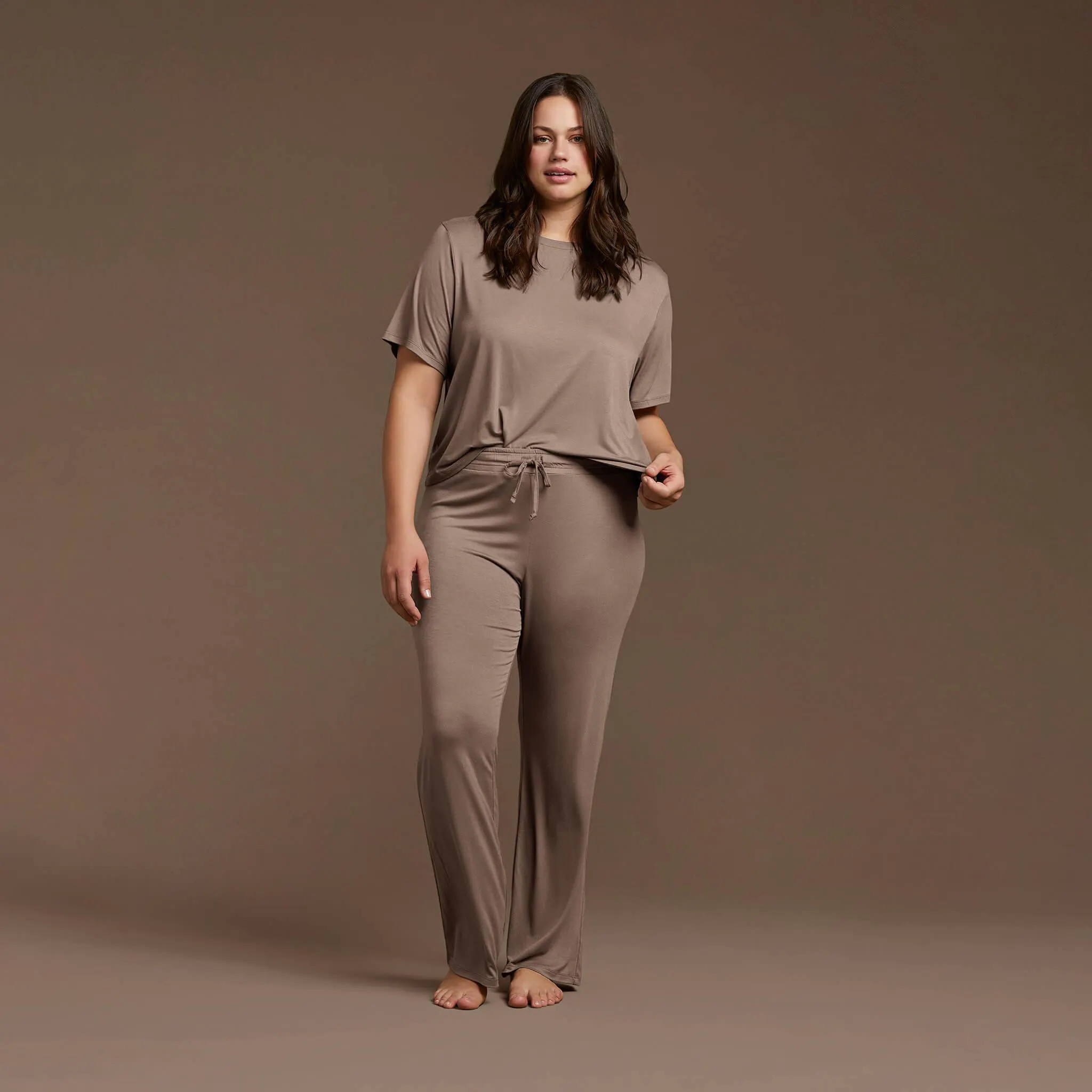 Women's Pajama Set - Mocha - nuuds | nuuds