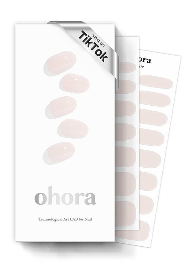 ohora Semi Cured Gel Nail Strips (N Cream Light) - Nude, Solid, Works with Any UV/LED Lamps, Salo... | Amazon (US)