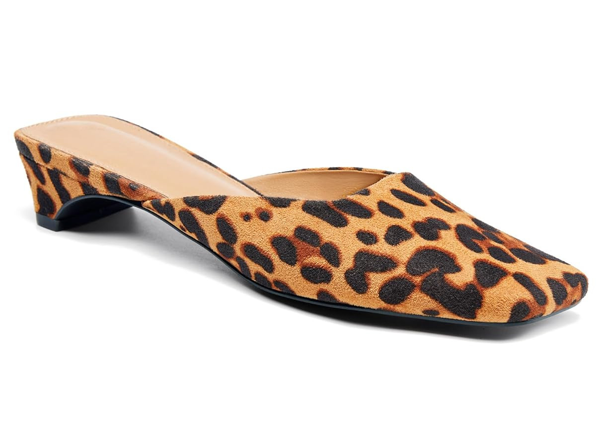 Coutgo Women's Mules Low Kitten Heel Closed Square Toe Slip On Backless Dress Shoes,Size Fits Lar... | Amazon (US)