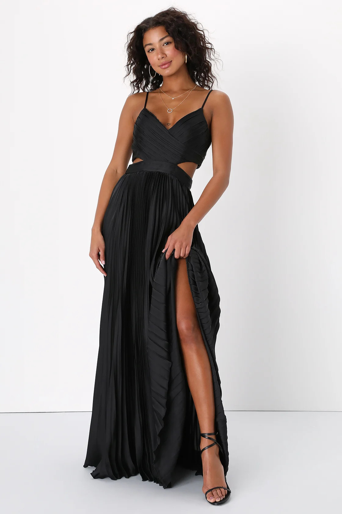 Got the Glam Black Pleated Cutout Maxi Dress | Lulus (US)