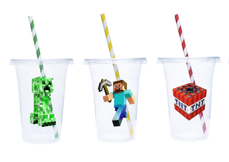 Minecraft Disposable Birthday Party Favor Cup - Etsy | Etsy (US)