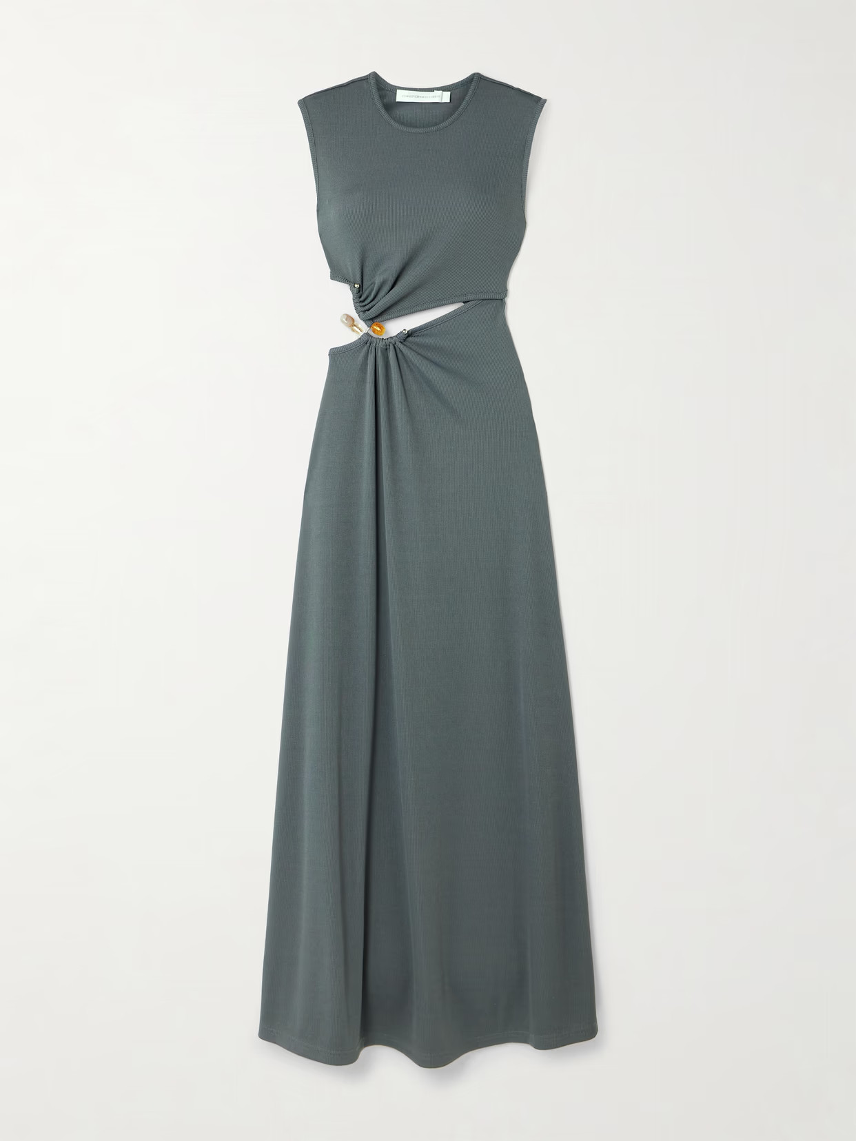 Christopher Esber - Concave Cutout Embellished Ribbed-knit Maxi Dress - Gray | NET-A-PORTER (UK & EU)