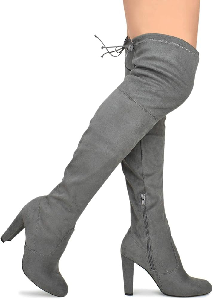 Premier Standard Women's Over The Knee Boot - Sexy Over The Knee Pullon Boot - Trendy Low Block H... | Amazon (US)