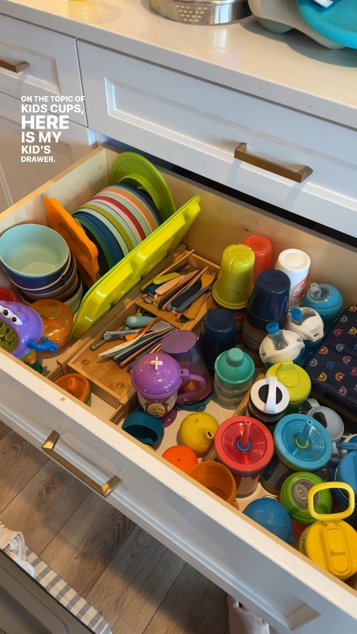 Kid Kitchen Drawer Organization . Making my kids stuff easily accessible to them has been so nice, but this drawer was out of control! Last week, I took charge of it and am hoping this helps! 

#LTKkids #LTKfamily