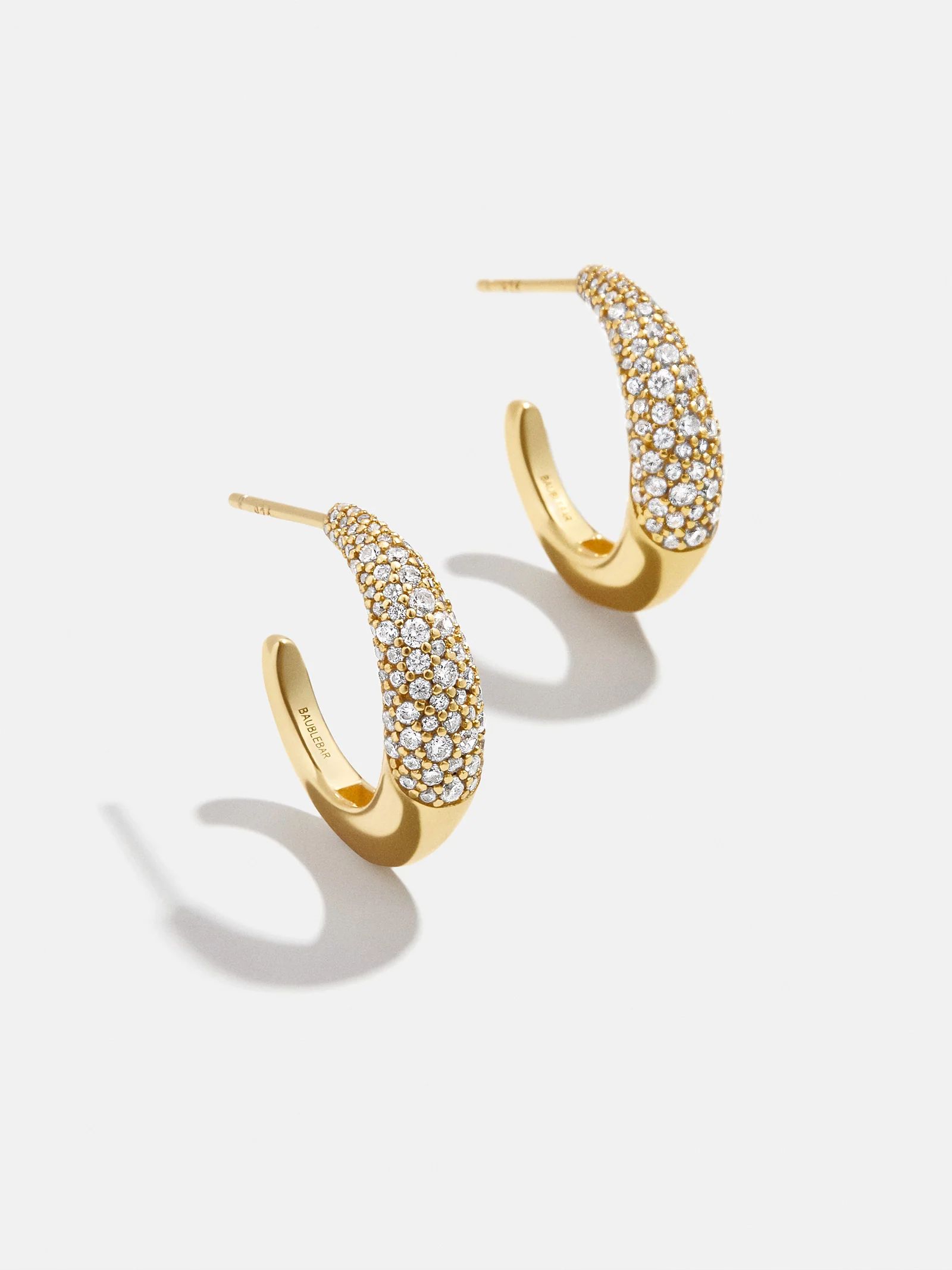 Gracie 18K Gold Earrings - Gold/Pavé | BaubleBar (US)