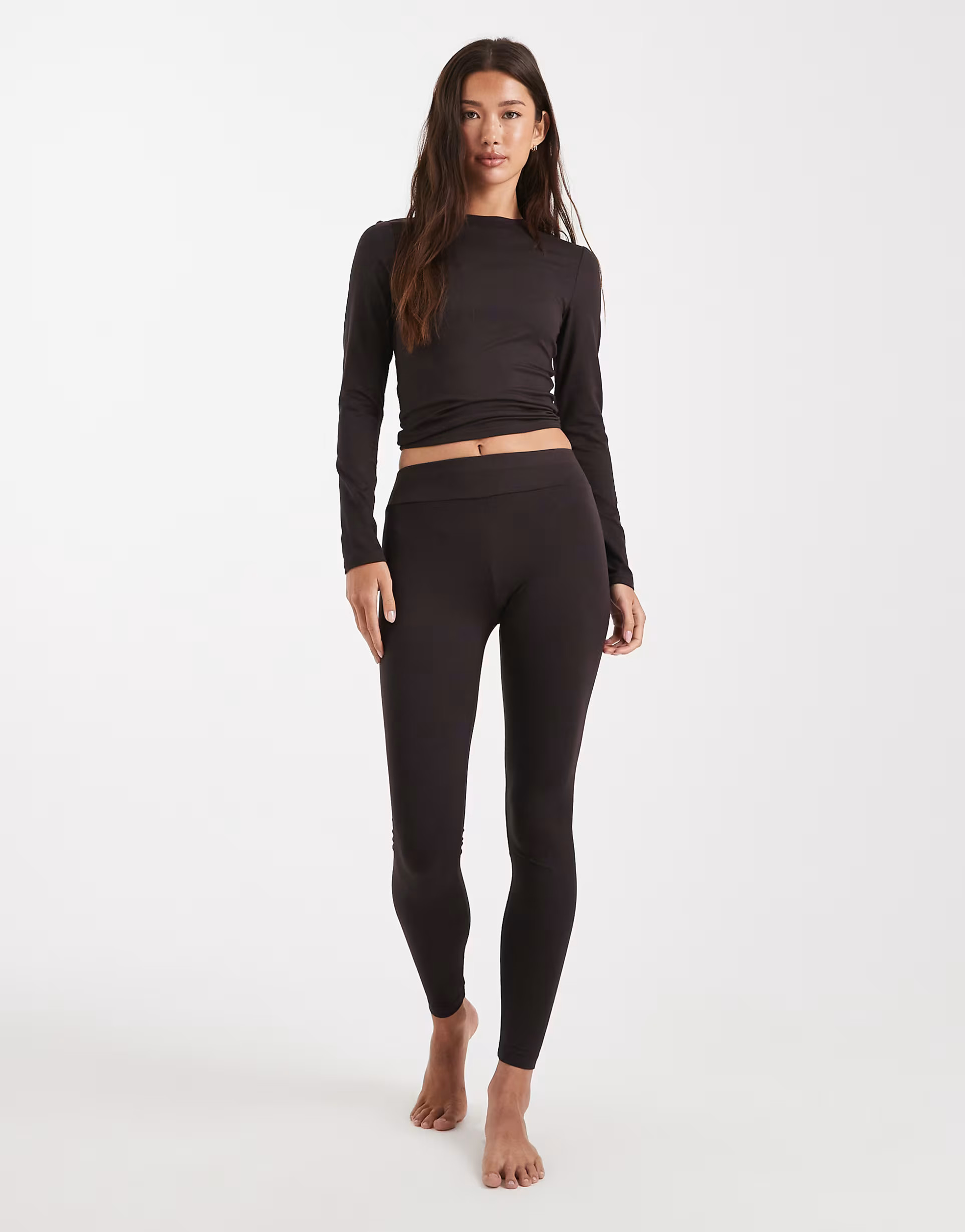 Miss Selfridge sculpted leggings in chocolate | ASOS (Global)