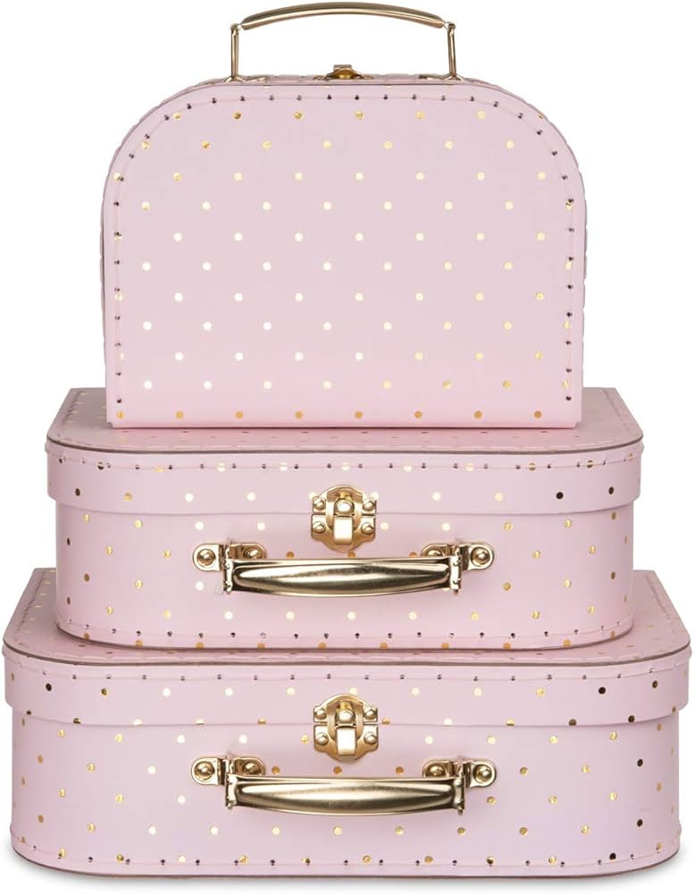 Jewelkeeper Paperboard Suitcases, Set of 3 – Nesting Storage Gift Boxes for Birthday Wedding Nu... | Amazon (US)