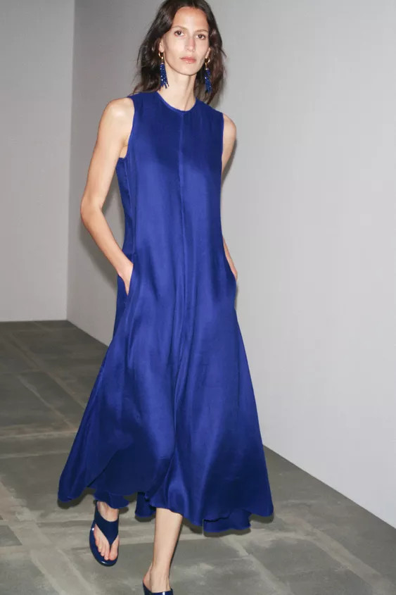 KLEID AUS LEINENMISCHGEWEBE ZW COLLECTION | Zara DE