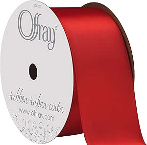Berwick Offray 284933 1.5" Wide Double Face Satin Ribbon, Red, 3 Yds | Amazon (US)