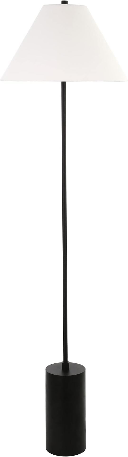 Henn&Hart 64" Tall Floor Lamp with Fabric Shade in Blackened Bronze/White | Amazon (US)