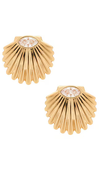 Sea Life Crystal Shell Earrings in Gold | Revolve Clothing (Global)