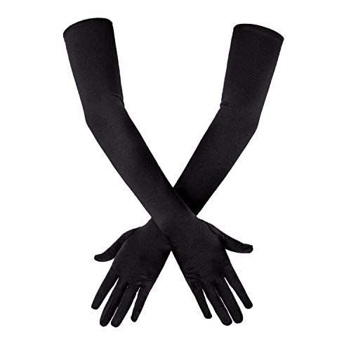 SAVITA Long Black Elbow Satin Gloves 21" Stretchy 1920s Opera Gloves Evening Party Dance Gloves f... | Walmart (US)