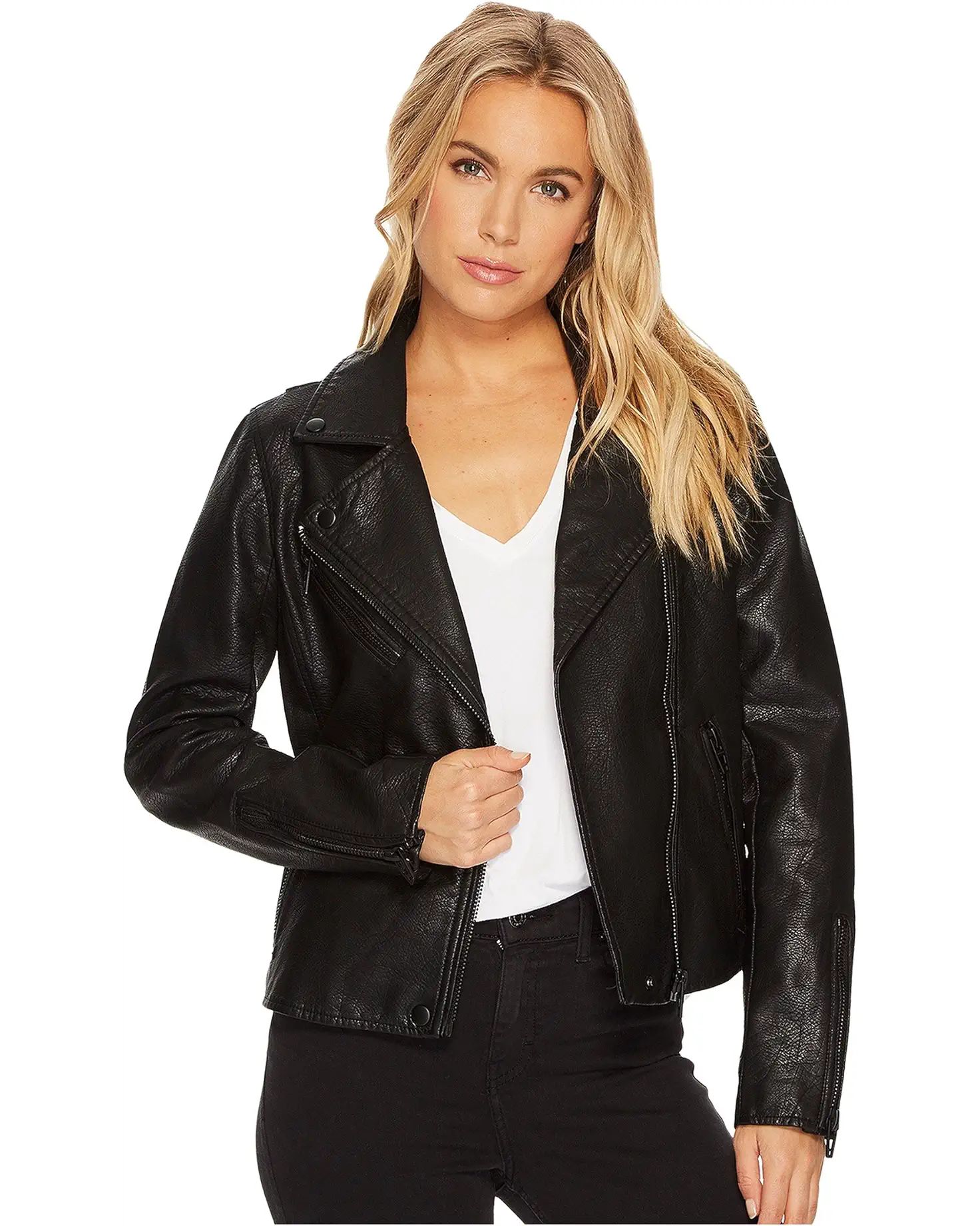 Faux Leather Moto Jacket | Zappos