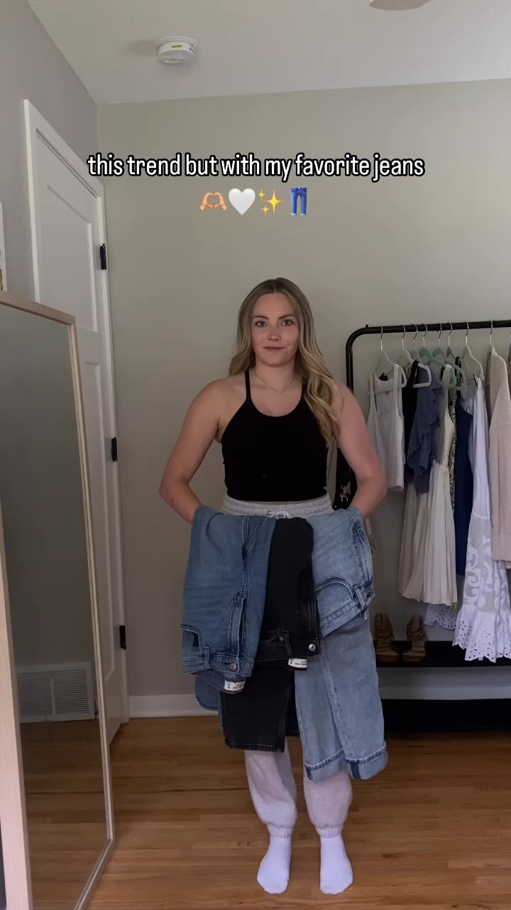 Abercrombie denim sake is live! 25% off all denim, plus use code DENIMAF for an additional 15% off! 

My fave styles:
- mom jeans
- straight leg 
- slim straight 

Wearing a size 26S in the blue denim, 26R in the black denim 

#LTKSaleAlert #LTKxAF #LTKFindsUnder100