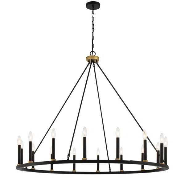 16 - Light Candle Style Wagon Wheel Chandelier | Wayfair North America