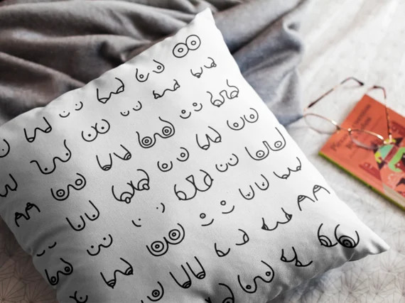 White Boobs Boho Throw Pillow Cover Decorative Cushion Cover | Etsy | Etsy (US)