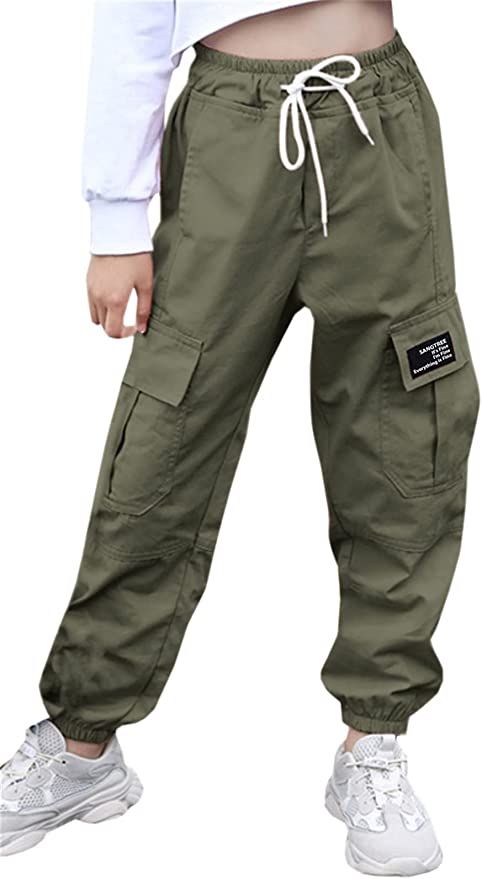 SANGTREE Girls & Women's Cargo Jogger Pants, 3 Years - Women 3XL | Amazon (US)